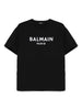 T-shirt nera logo lettering centrale