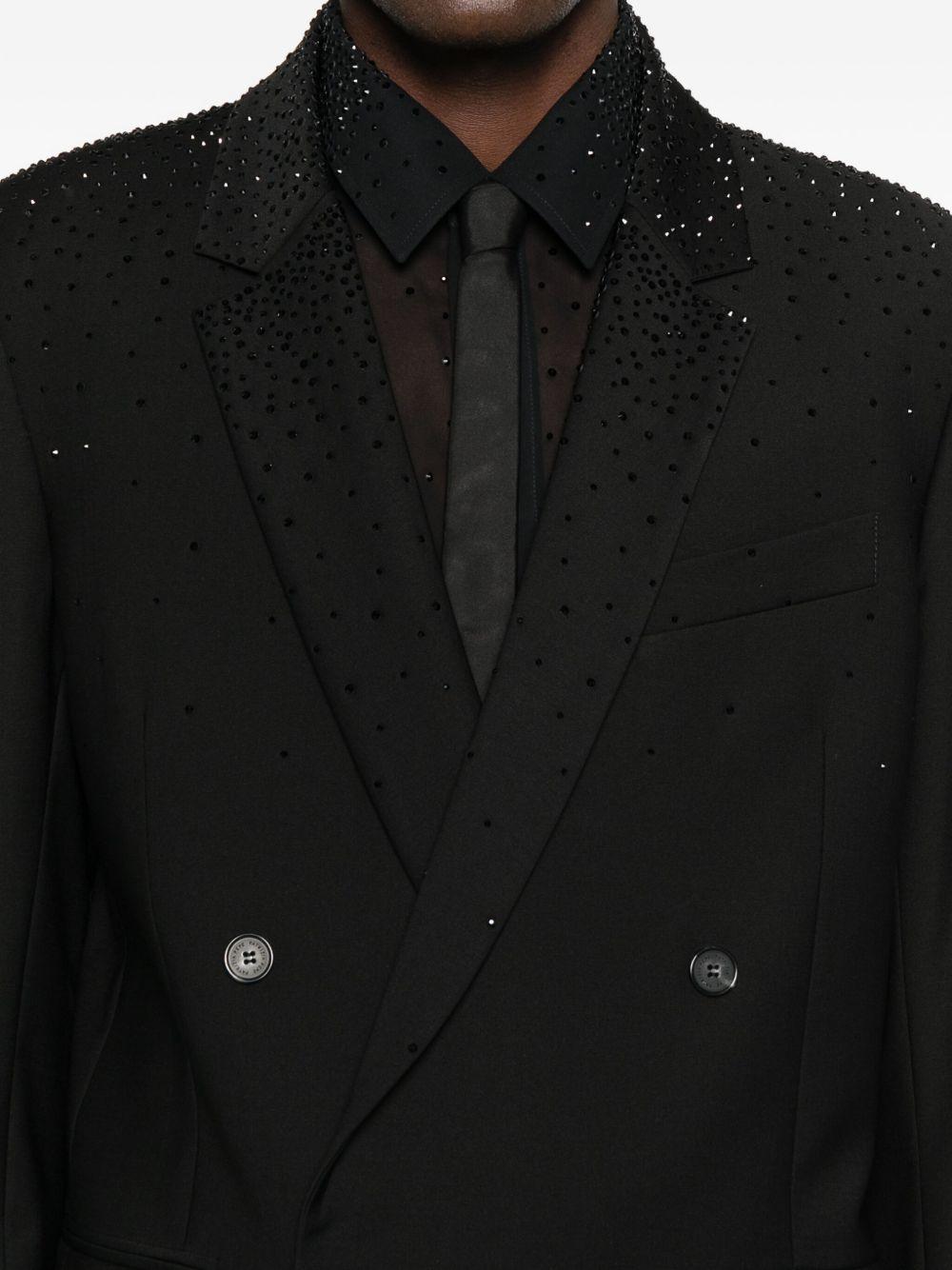 Blazer nero con strass e chiusura a bottoni 5S0743A685 K102 PATRIZIA PEPE 