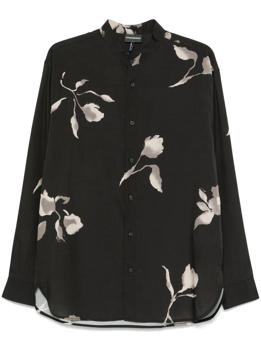 Black floral patterned shirt