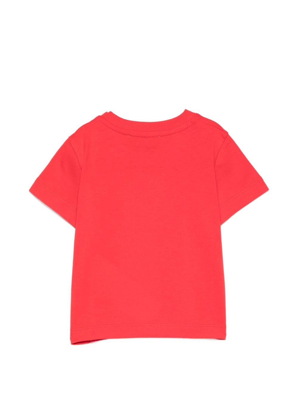 T-shirt con logo ricamato MUM04TLAA02 50109 MOSCHINO KIDS 