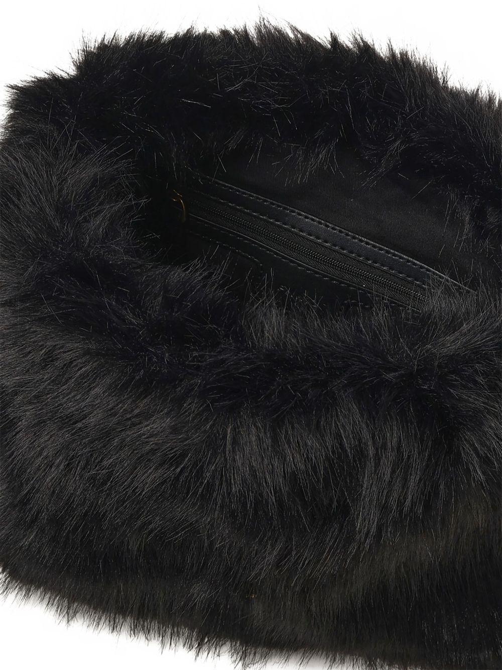 Clutch nera in pelliccia sintetica con placca logo 105909A2VZ Z99Q PINKO 