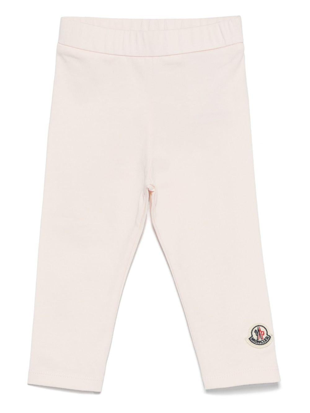 Leggins rosa logo patch logo ricamo 9518H0000289AUM 529 MONCLER KIDS 