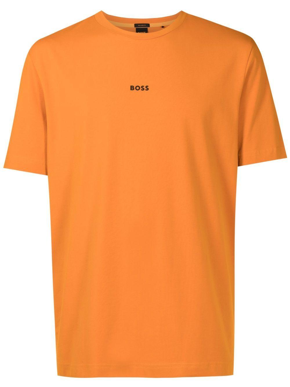 T-shirt arancione mini logo petto 50473278 890 BOSS 