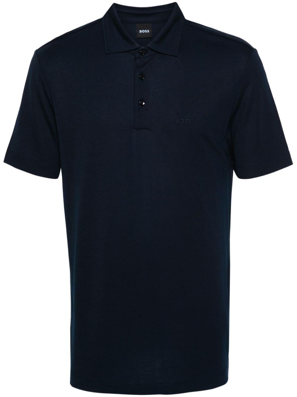 Polo blu mini logo ricamo 50508830 404 BOSS 