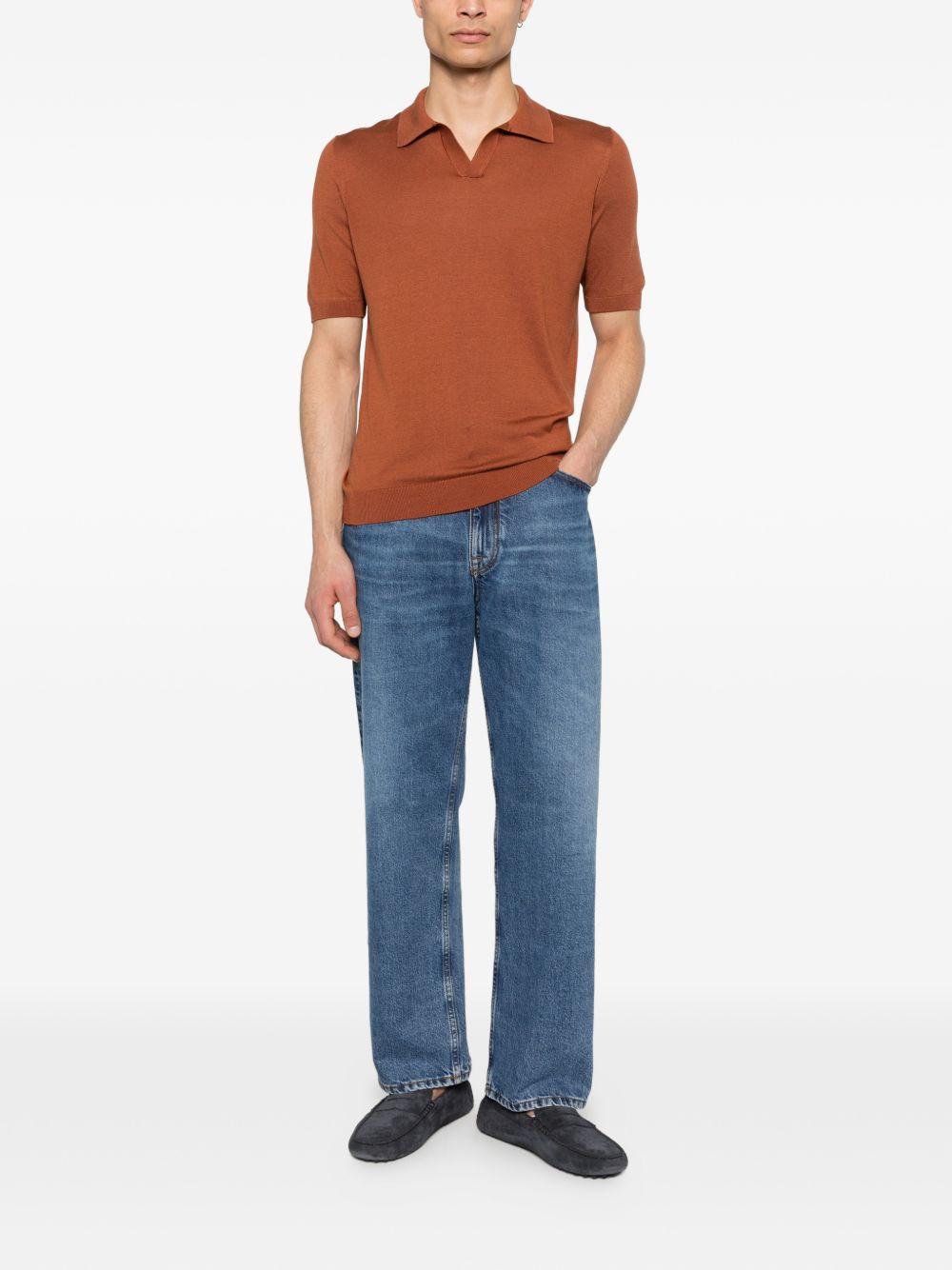 Polo in maglia terracotta scollo aperto KEITHGSE2603 161 TAGLIATORE 