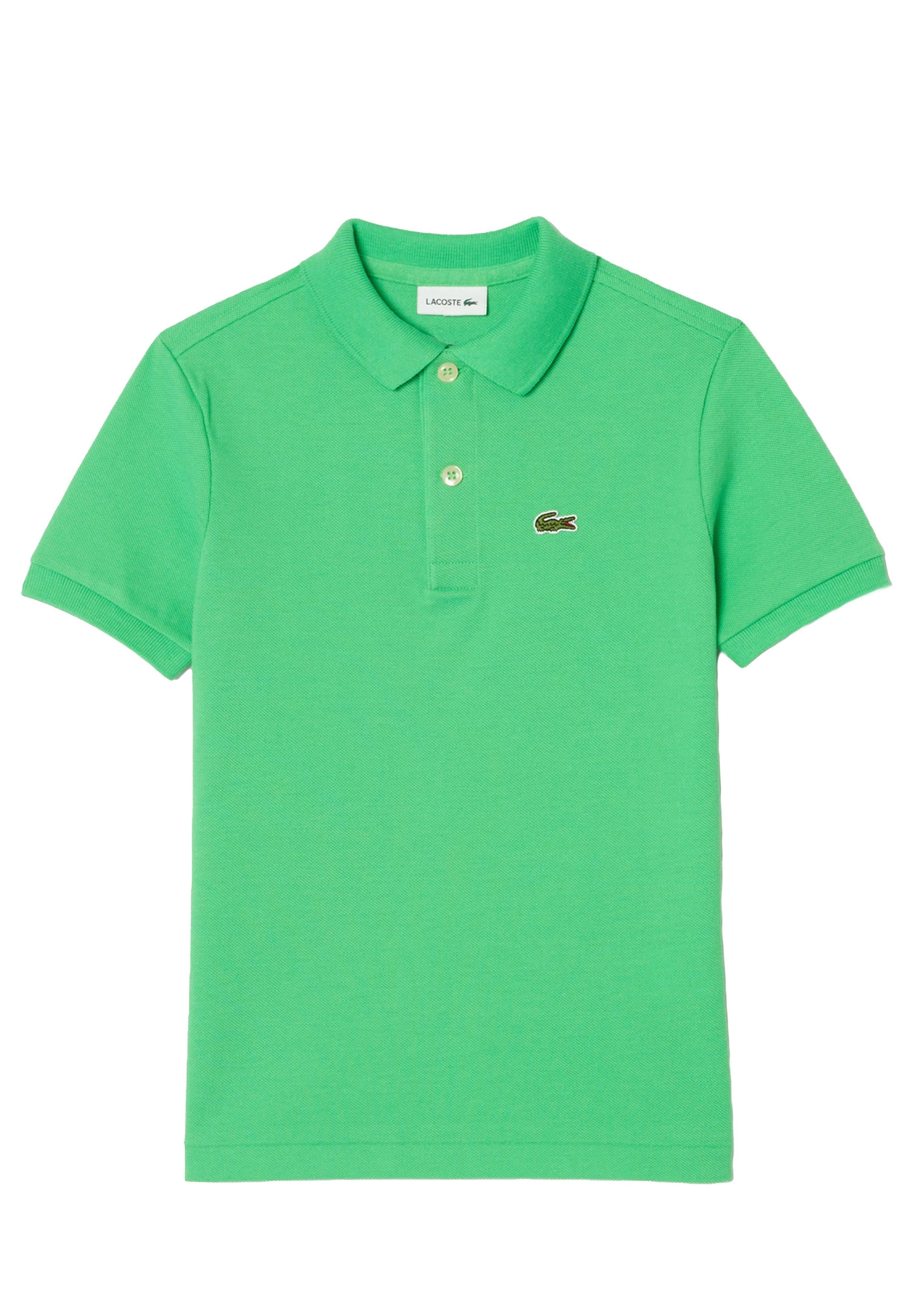 Polo verde fluo mini logo ricamo PJ2909 UYX LACOSTE KIDS 