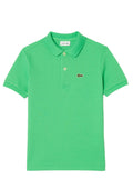 Polo verde fluo mini logo ricamo