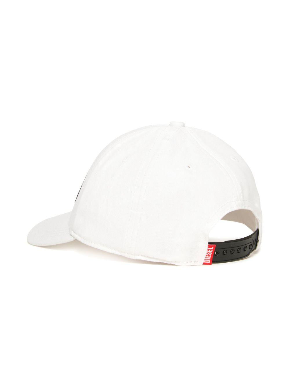 Cappello bianco baseball Oval-D J02132KXA77 K100 DIESEL KIDS 