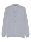 Light blue fine knit cardigan with V-neck
