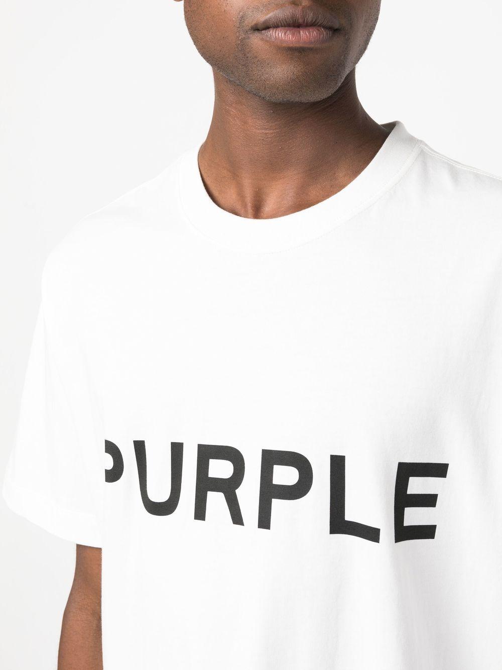 T-shirt in cotone girocollo P104TWSC126 OFFWHITE PURPLE BRAND 
