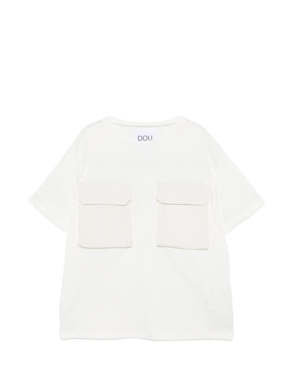 T-shirt con tasche applicate DY8P41Z3708 101 DOUDOU KIDS 