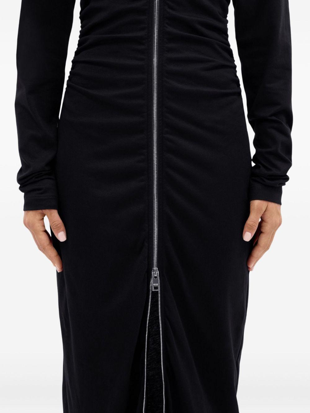 Abito nero lungo con zip frontale 3941MDA82257798 99 MSGM 