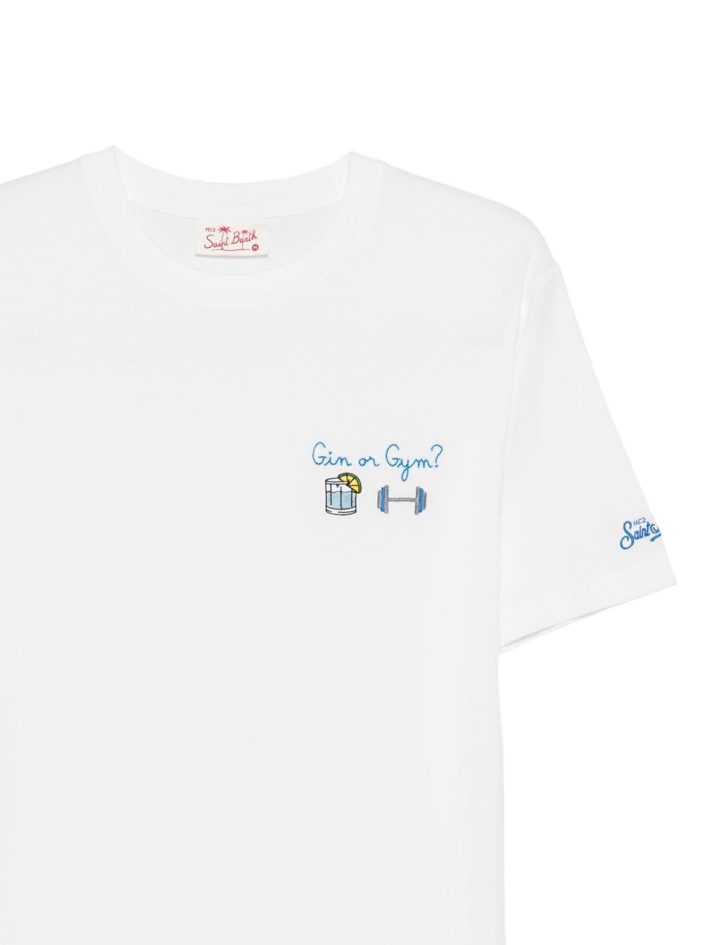T-shirt in cotone organico con ricamo POT0001 04335L MC2 SAINT BARTH 