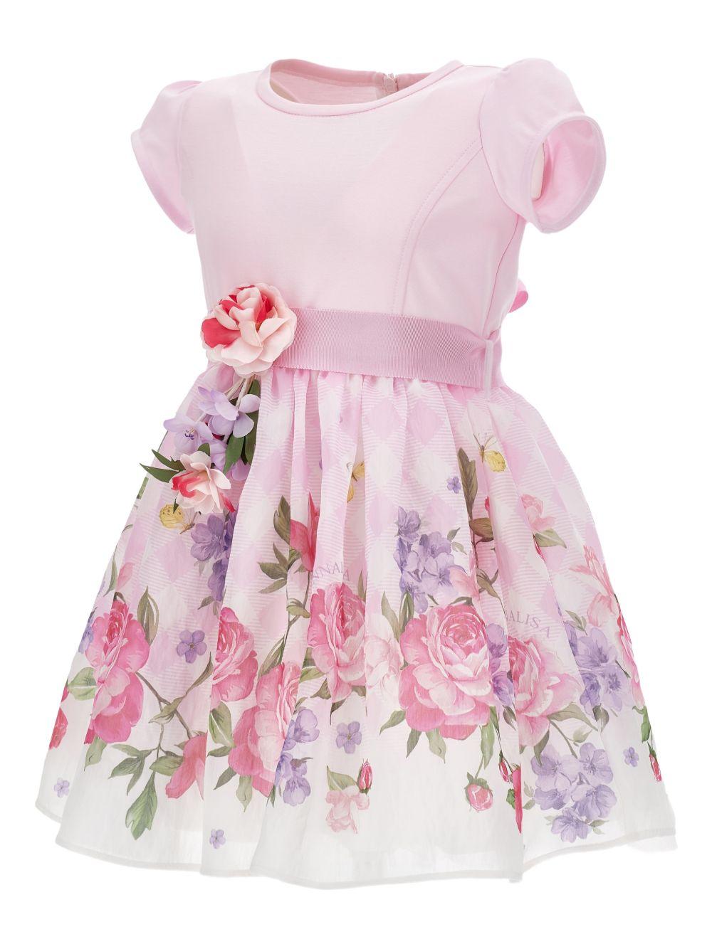Abito a maniche corte con stampa floreale 11G9097622 0090 MONNALISA KIDS 