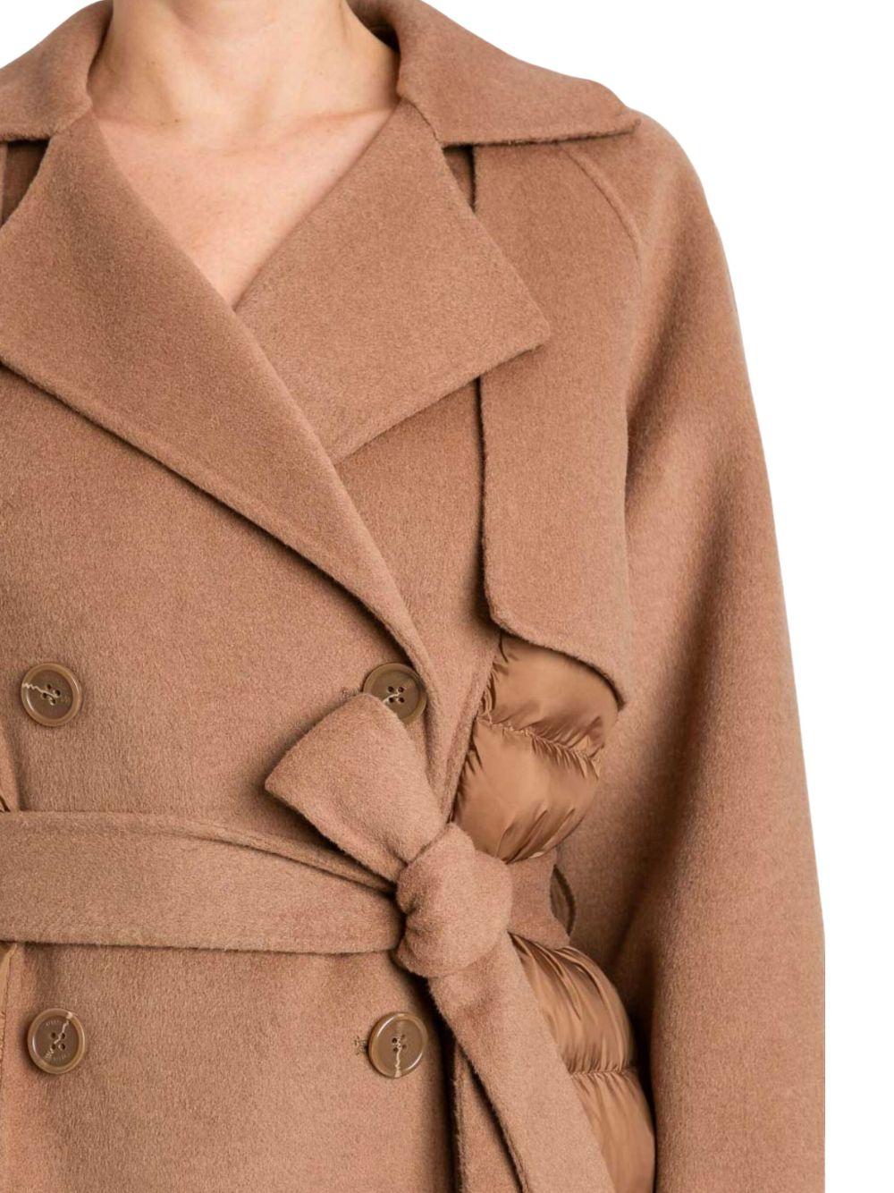 Cappotto marrone doppiopetto con cintura 252TP2221 11754 TWINSET 