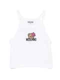 T-shirt con logo orsetto e fiore