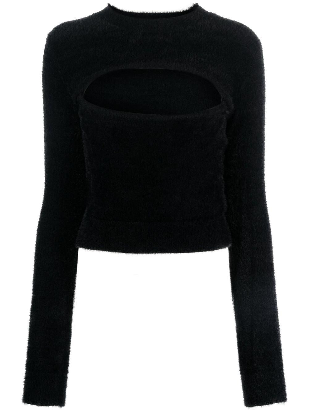 Maglia Donna Nera Poliammide A09368703 0555 MOSCHINO JEANS 