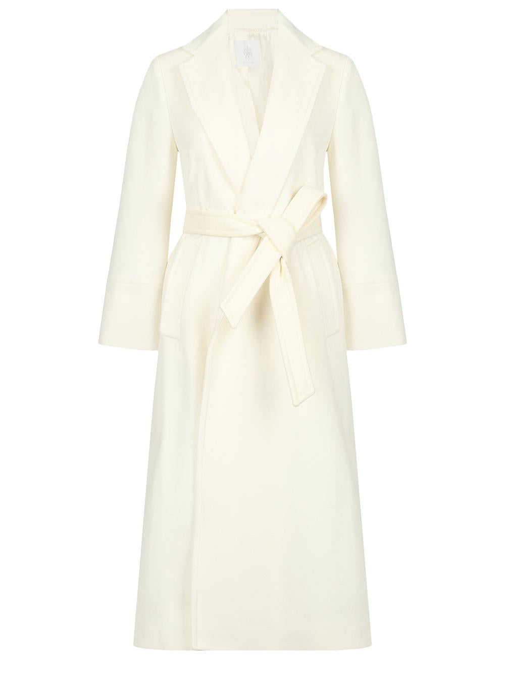 Cappotto panna con cintura