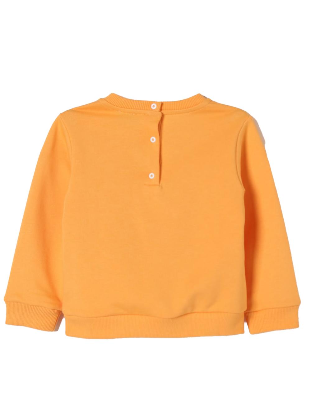 Felpa arancione neonato logo multicolor
