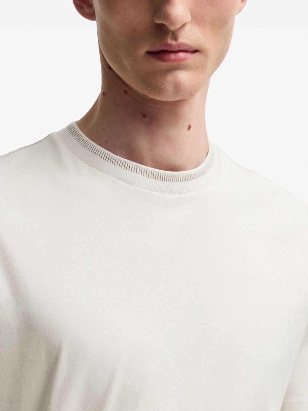 T-shirt h-tessler nocciola collo rigato