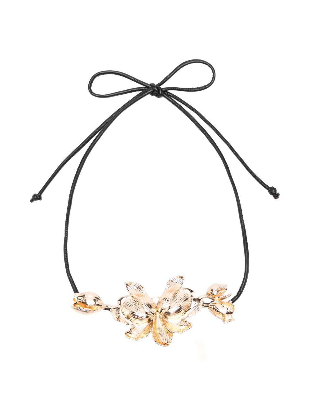 Cintura in pelle con dettaglio floreale dorato WS00061 UNICA BABYLON COLLECTION 