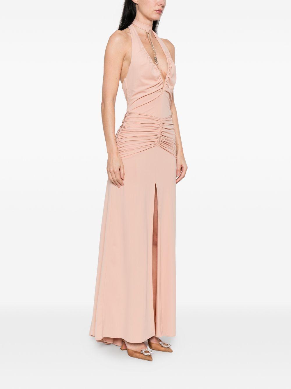 Abito lungo halter con scollo a V WE00782 NUDE BABYLON EUREKA 