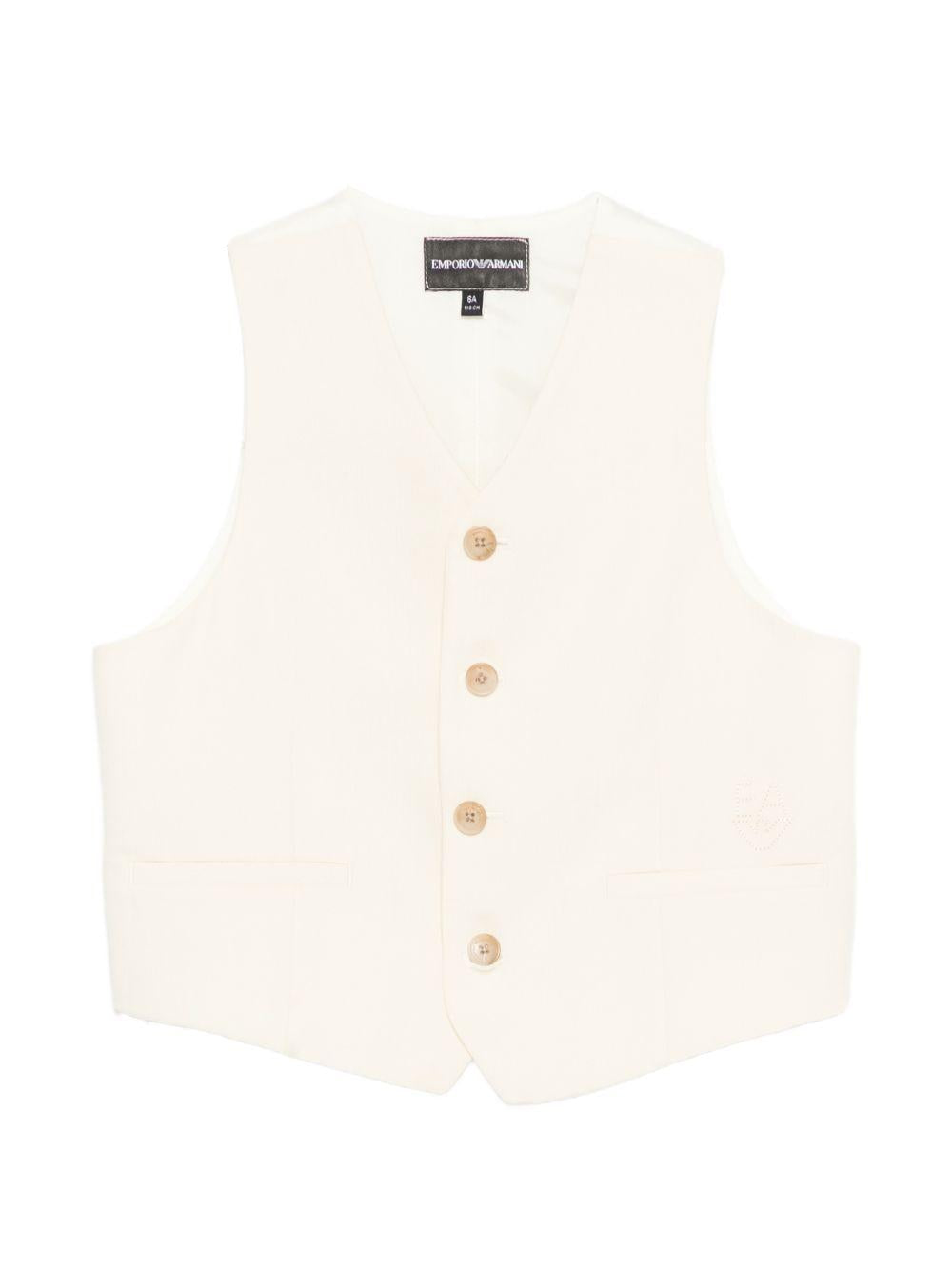 Gilet panna con bottoni EB000905AF21040 U1079 EMPORIO ARMANI KIDS 