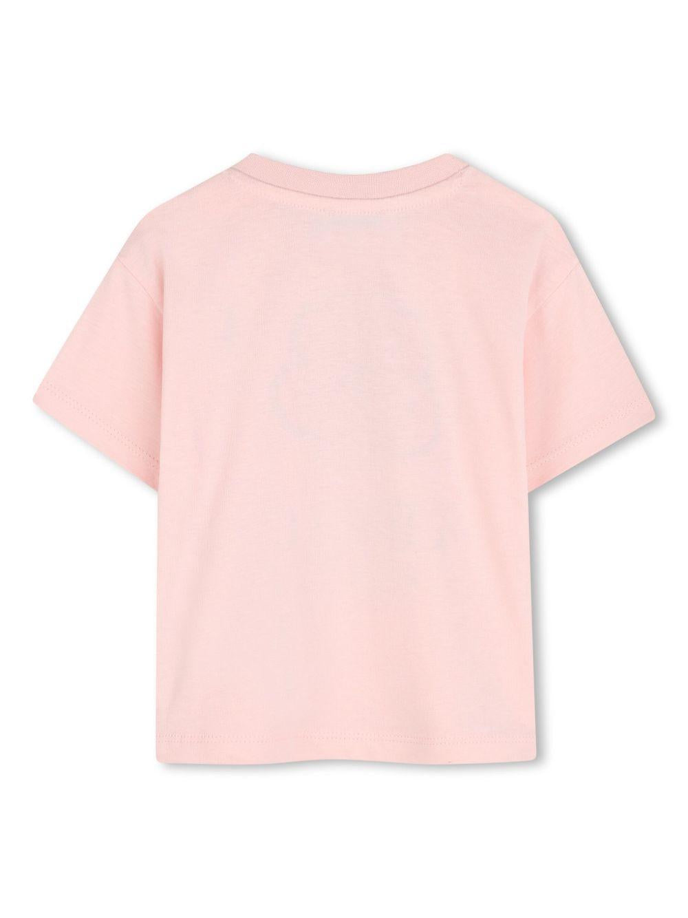 T-shirt rosa neonata boke flower