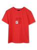 T-shirt rossa logo monogram frontale