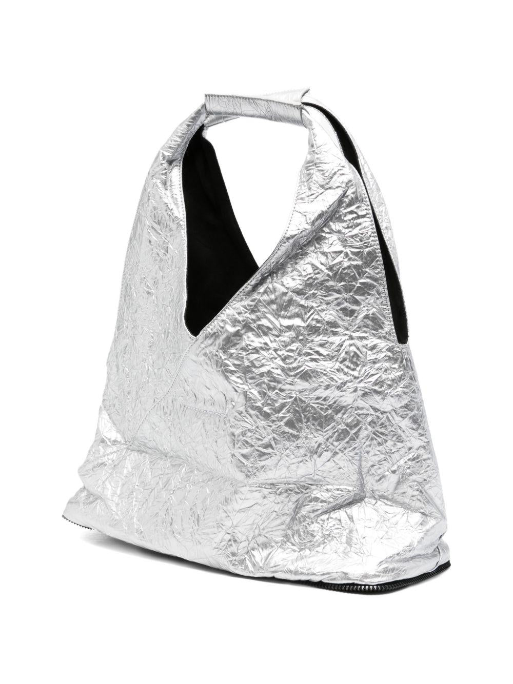 Borsa a spalla in poliuretano con texture metallizzata SA5VL00019P8875 H1145 MM6 MAISON MARGIELA 