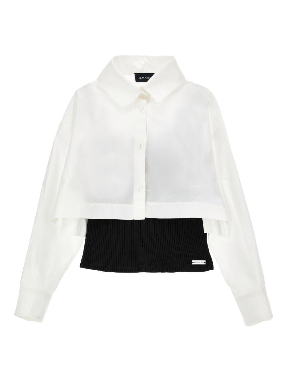 Camicia in Popeline a Maniche Lunghe 41F3006116 0150 MONNALISA KIDS 