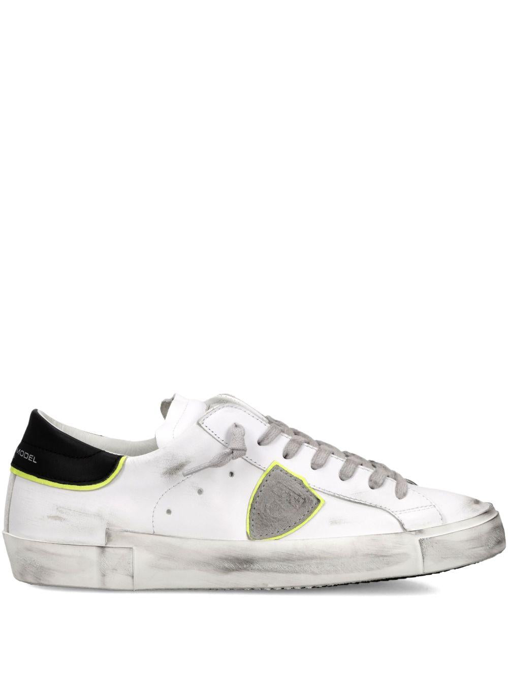 Sneakers Bianche con Effetto Vissuto PRLU VV09 PHILIPPE MODEL 