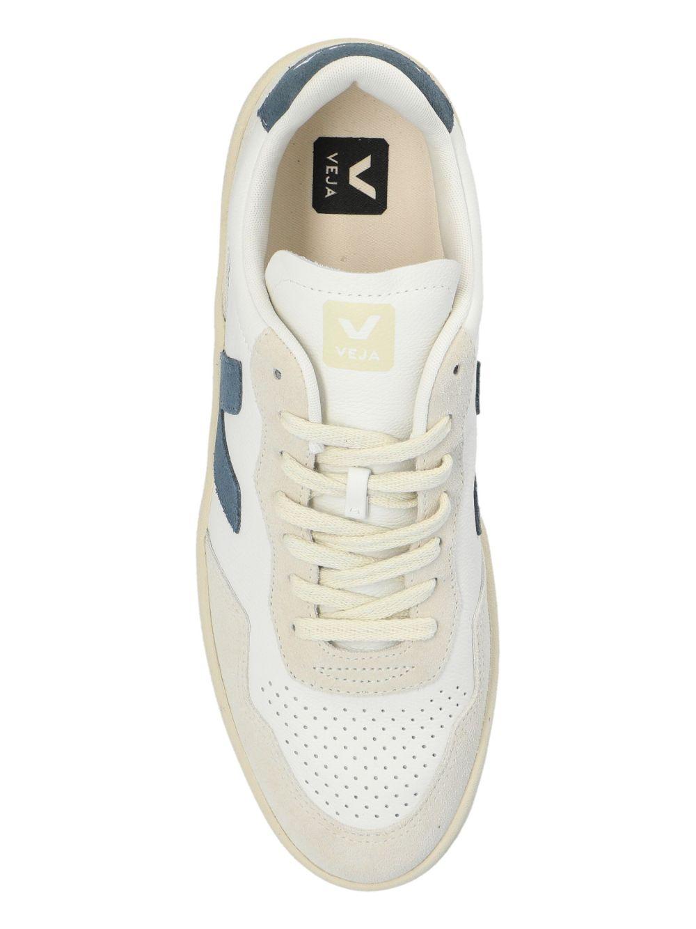 Sneakers in Pelle con Dettagli Scamosciati VD2003845 BIANCOAZZURRO VEJA 