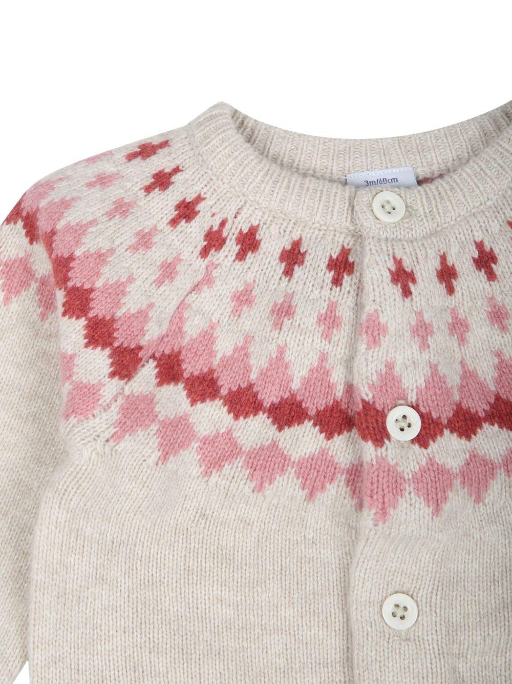 Set in maglia beige  con fantasia (2pz)