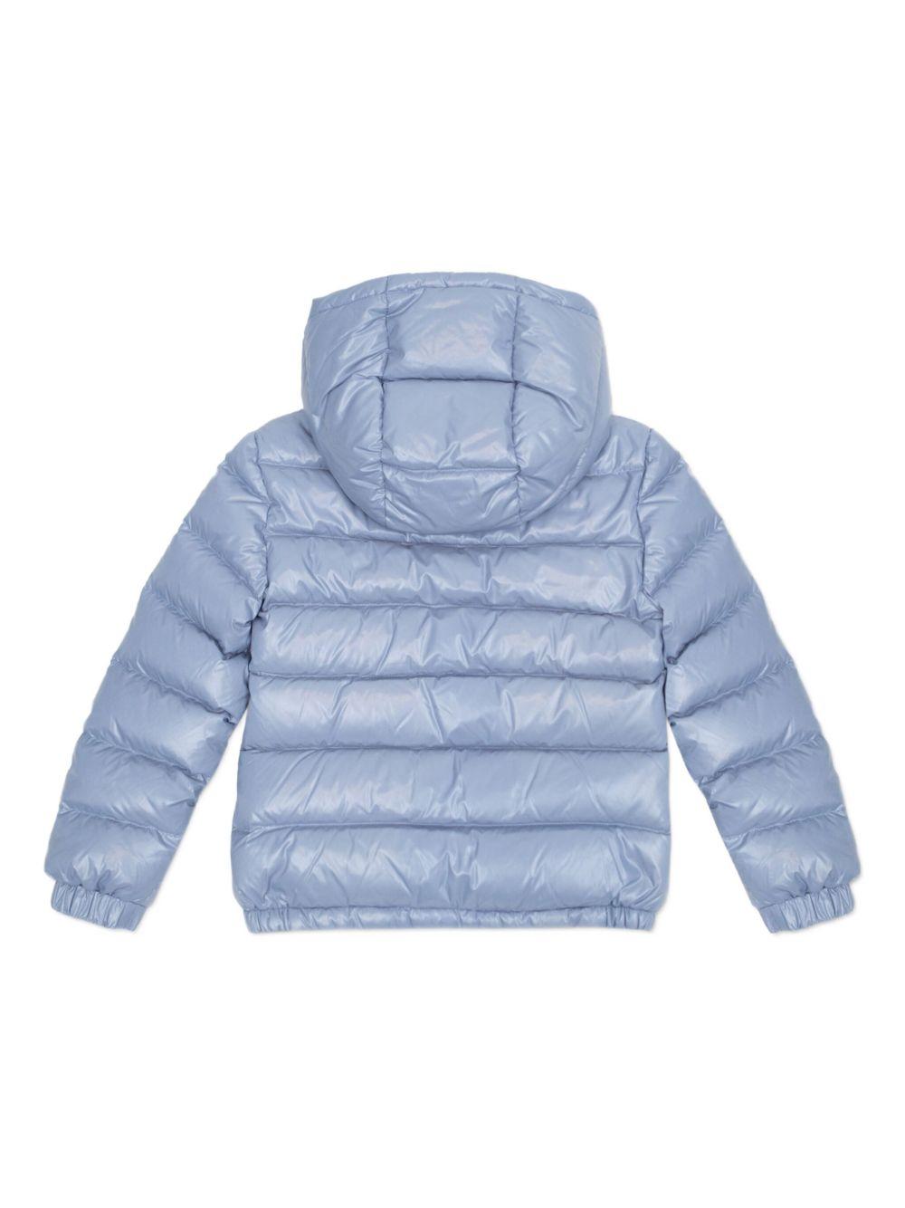Piumino Llaqué con Cappuccio e Finiture Tricolori K29541A00022597Z8 715 MONCLER KIDS 