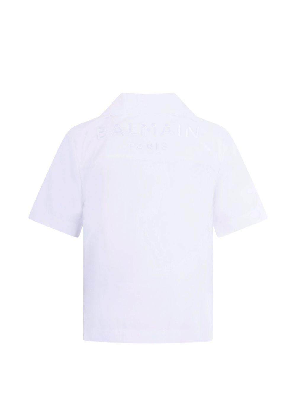 Camicia con colletto classico BY5P41P0562 100 BALMAIN KIDS 