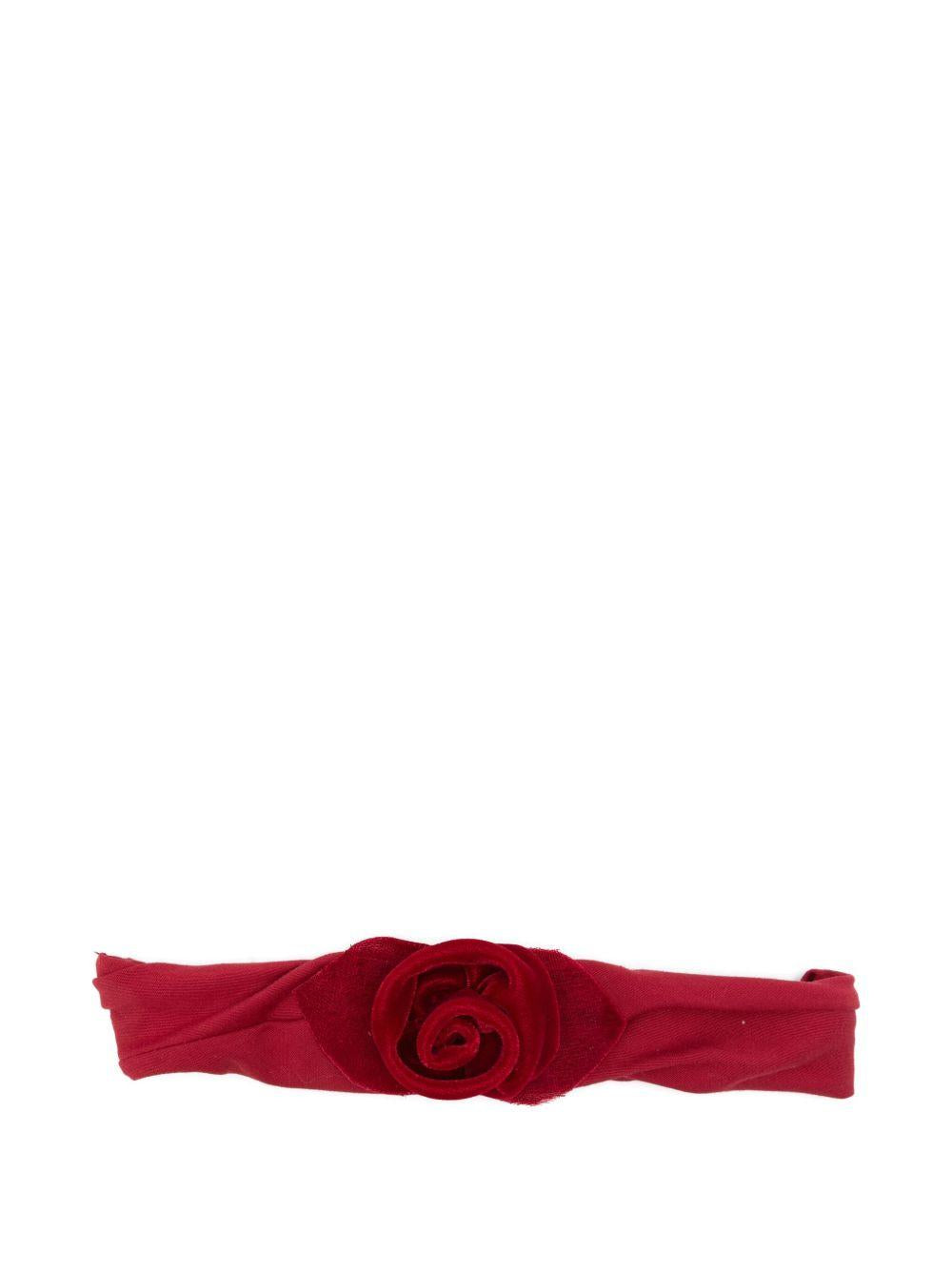 Fascia rubino con applicazione rose 73F0066803 0043 MONNALISA KIDS 