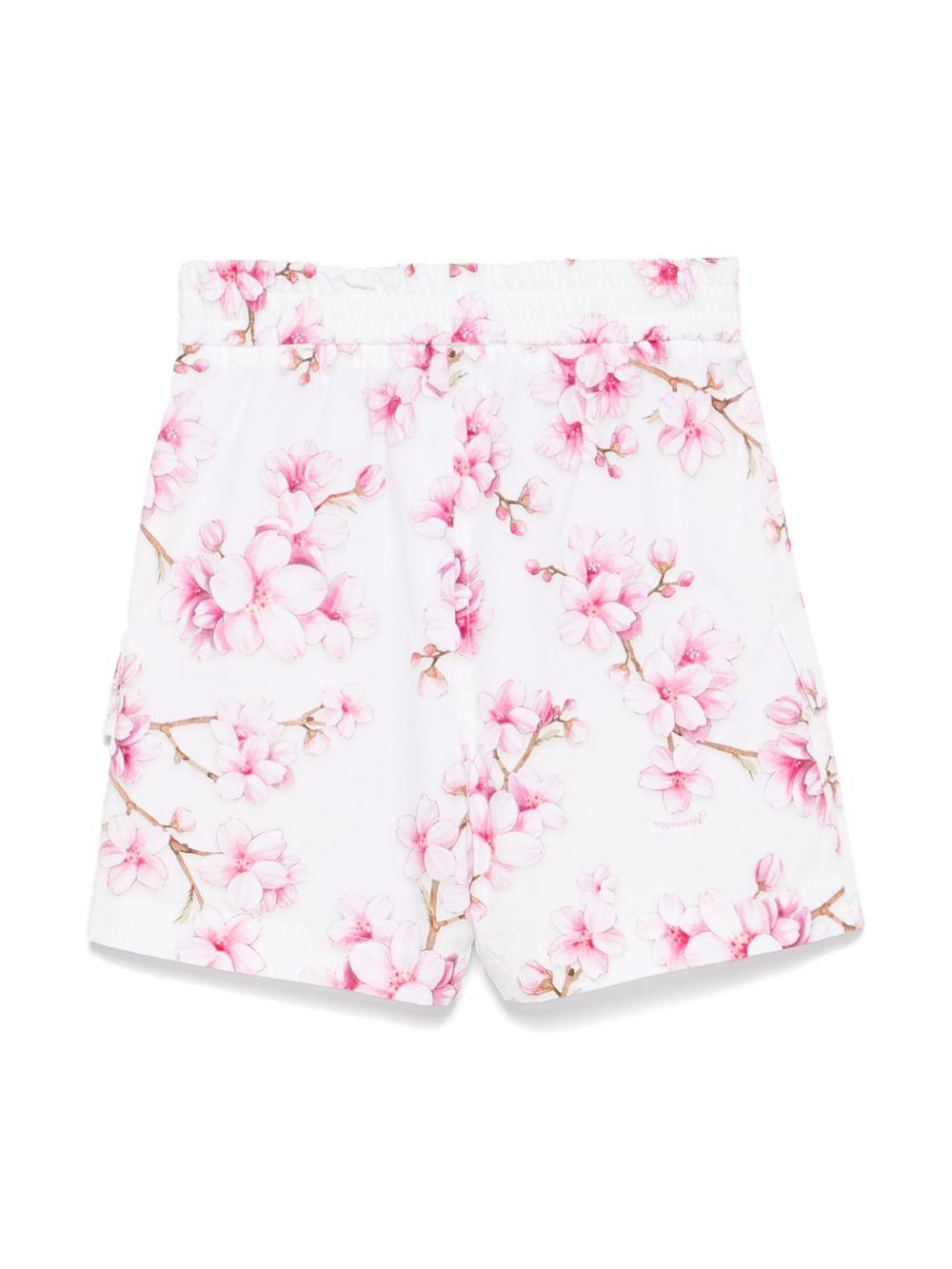 Short bianco e rosa fantasia floreale