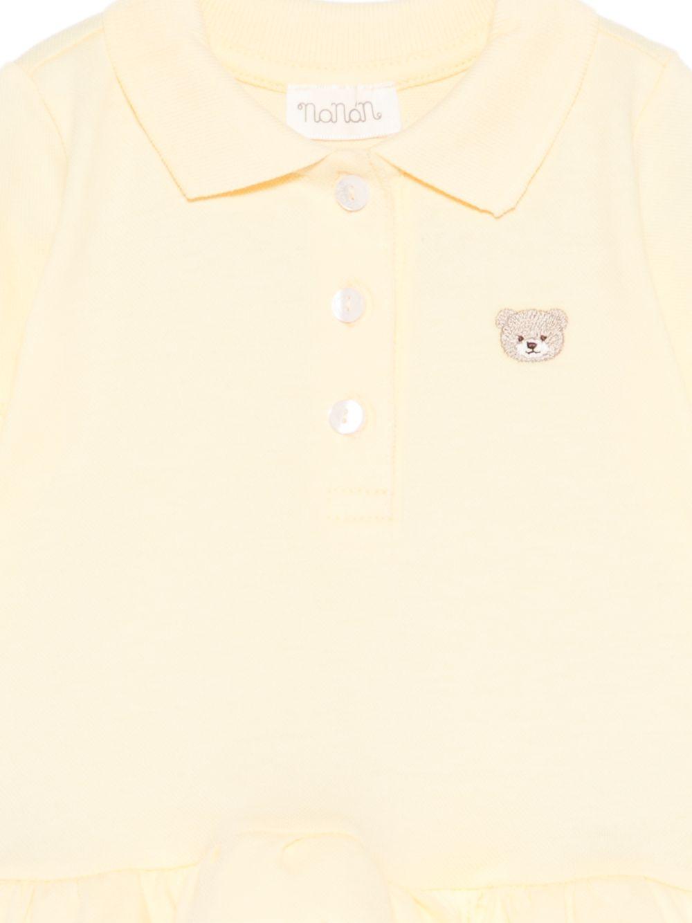 Abito polo in cotone con balze E26510 GIALLO NANAN KIDS 