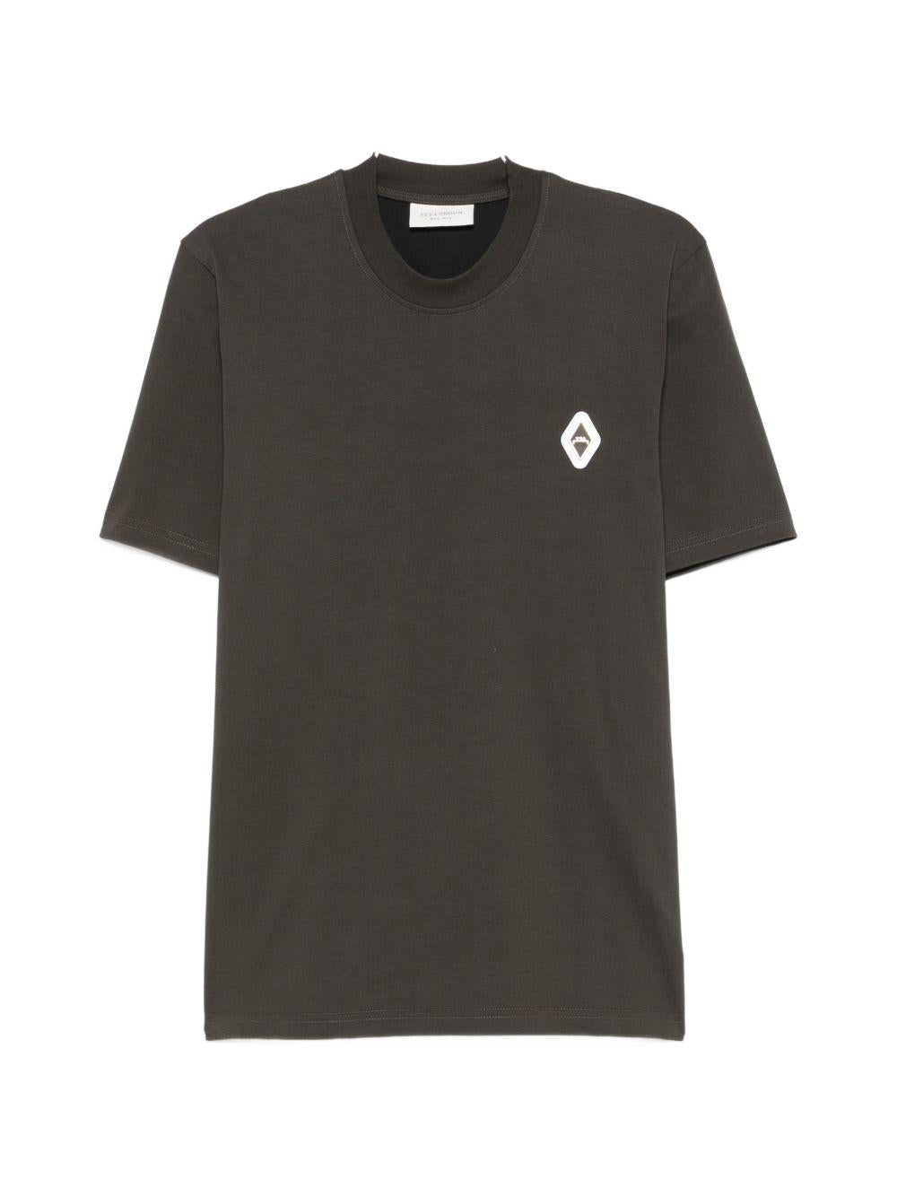 T-shirt in cotone girocollo XM4278 MARRONE YES LONDON 