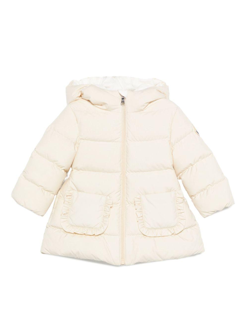 Giacca Trapuntata Beige con Cappuccio e Zip K29511C00001597YW 041 MONCLER KIDS 
