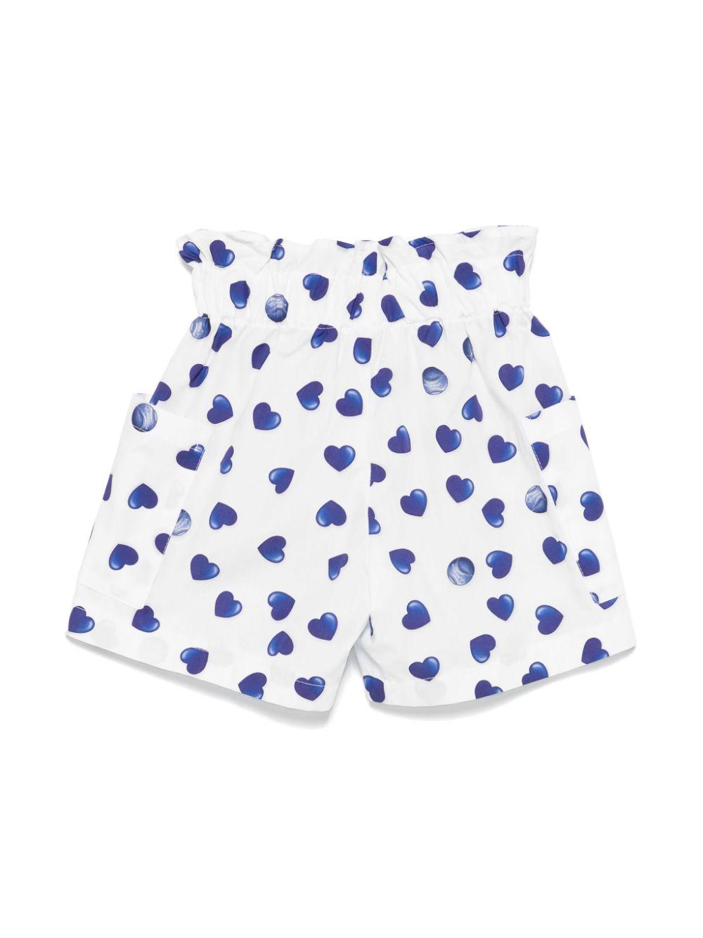 Short caramella bianco con fantasia all-over