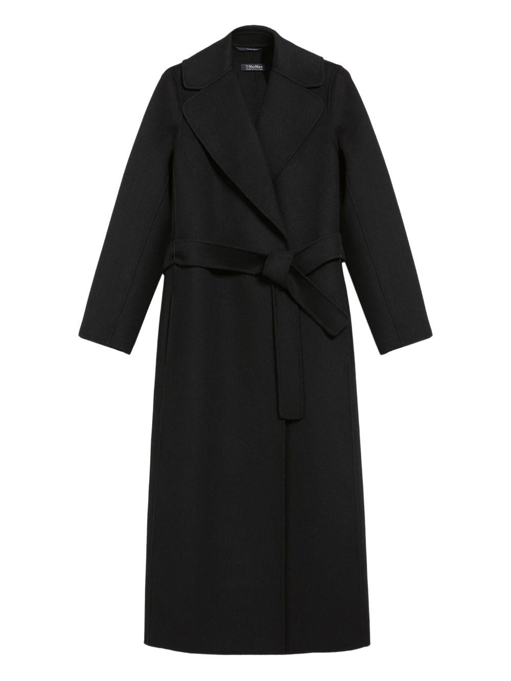 Cappotto Nero a Portafoglio con Cintura 2529016043600 013 MAX MARA 'S 