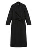 Cappotto Nero a Portafoglio con Cintura