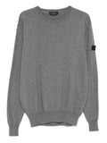 Grey crew neck sweater with logo