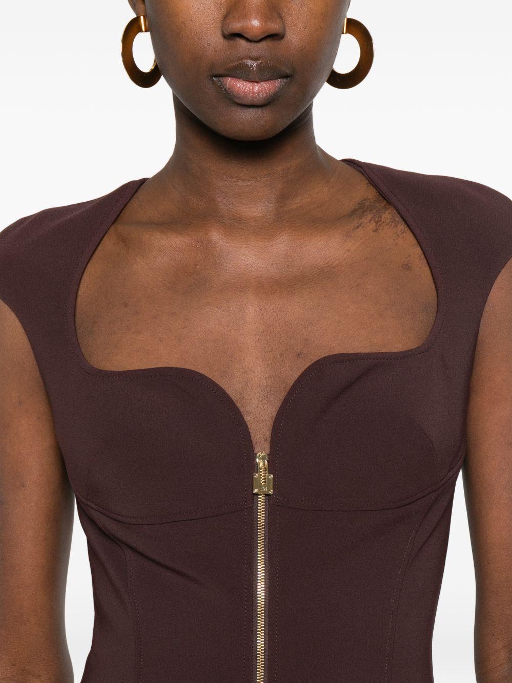 Abito midi aderente con zip integrale AB90061E2 644 ELISABETTA FRANCHI 