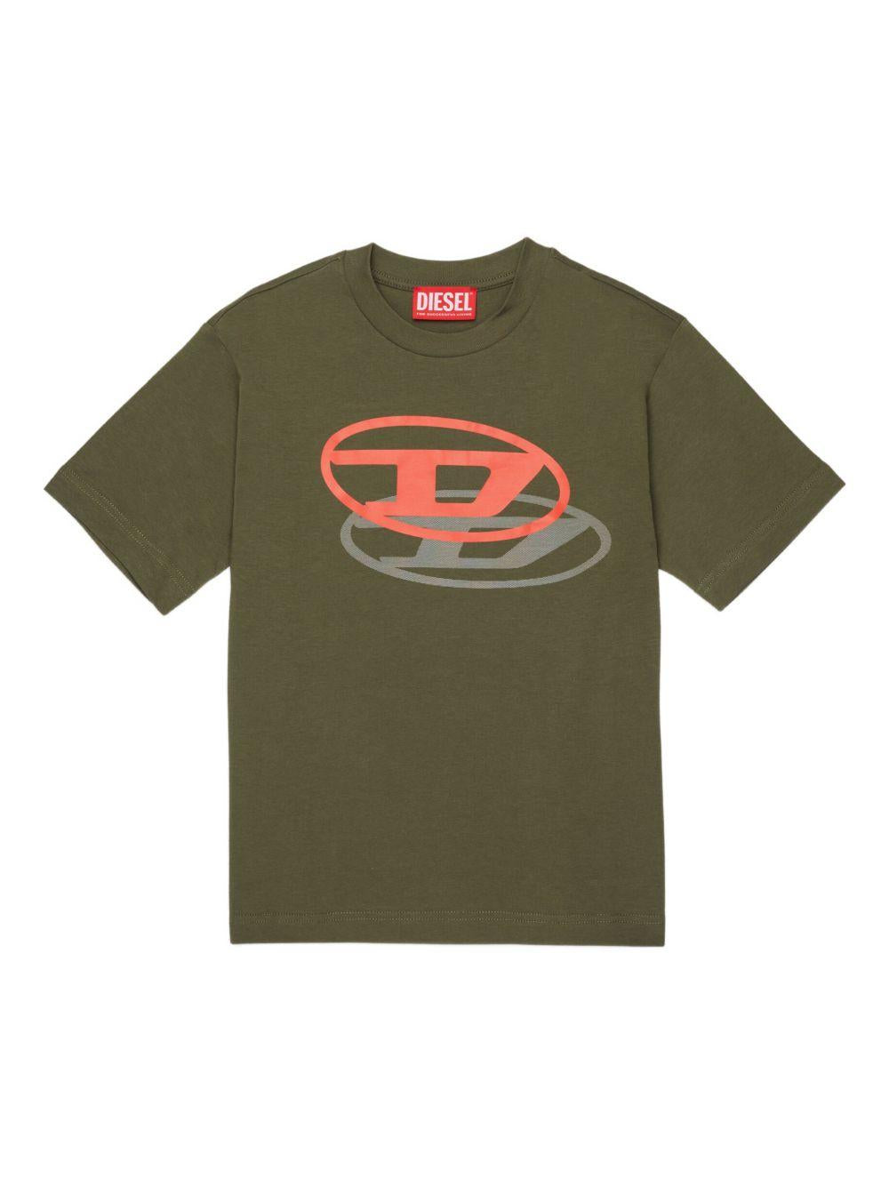 T-shirt in cotone con logo J0260100YI9 K511 DIESEL KIDS 