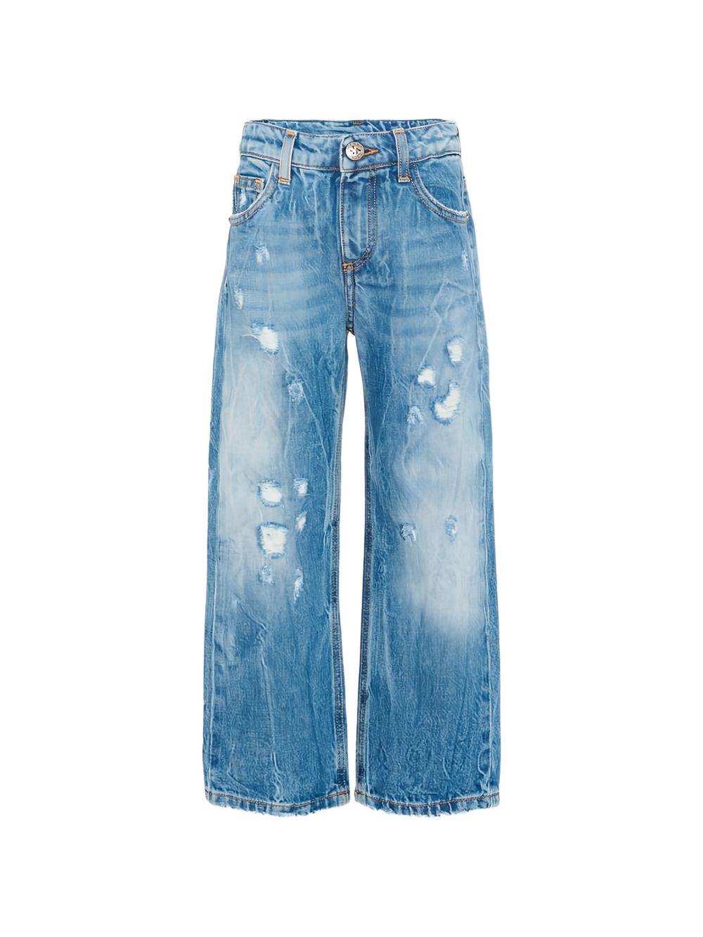 Jeans a gamba ampia con effetto vissuto RBP26228JE DENIM JOHN RICHMOND KIDS 