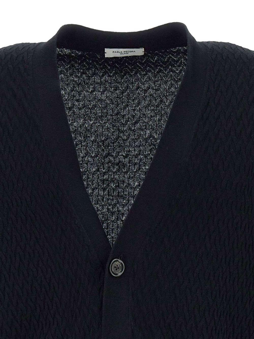 Cardigan nero strutturato A036F300 9000 PAOLO PECORA 