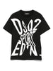 T-shirt nera stampa frontale